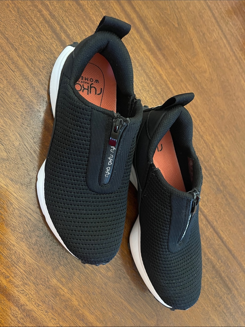 Ryka Black Slip-On Knit Sneakers with White Sole - Picture 2 of 4